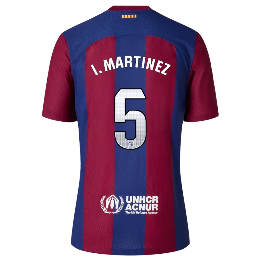 Hombre Camiseta Inigo Martinez #5 Rojo Azul 1ª Equipación 2023/24 La Camisa