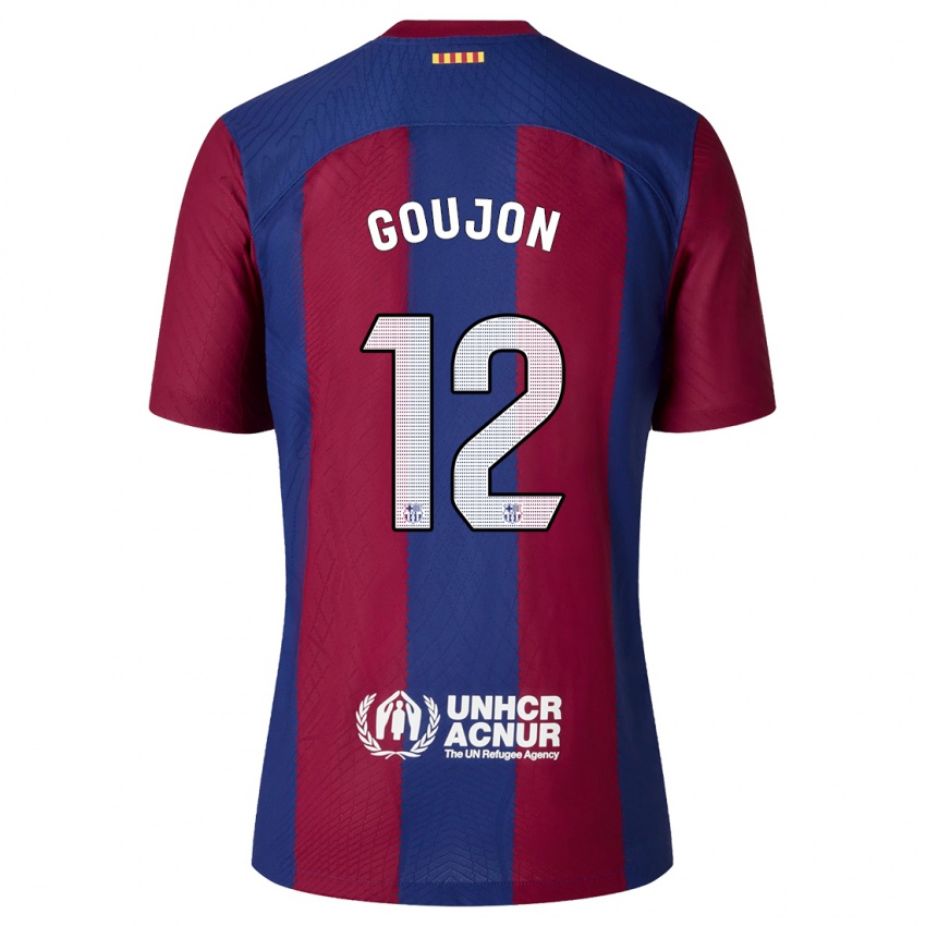 Hombre Camiseta Iker Goujon #12 Rojo Azul 1ª Equipación 2023/24 La Camisa