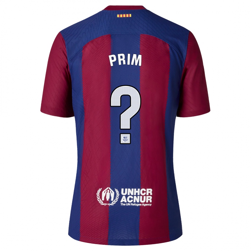 Hombre Camiseta Pau Prim #0 Rojo Azul 1ª Equipación 2023/24 La Camisa