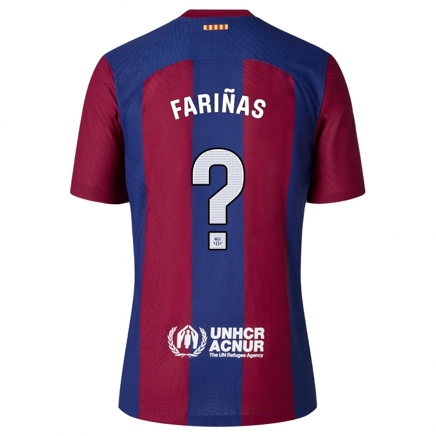 Hombre Camiseta Brian Fariñas #0 Rojo Azul 1ª Equipación 2023/24 La Camisa
