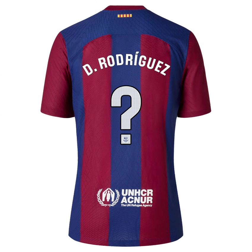 Hombre Camiseta Dani Rodríguez #0 Rojo Azul 1ª Equipación 2023/24 La Camisa