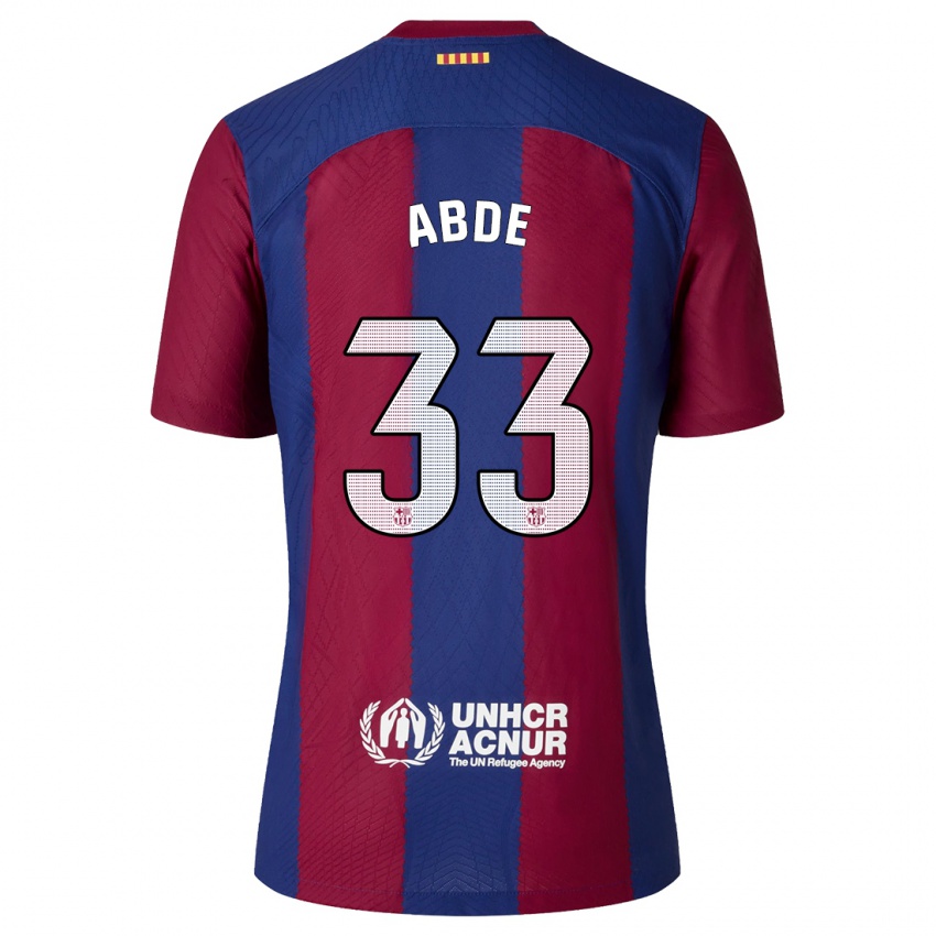 Hombre Camiseta Ez Abde #33 Rojo Azul 1ª Equipación 2023/24 La Camisa