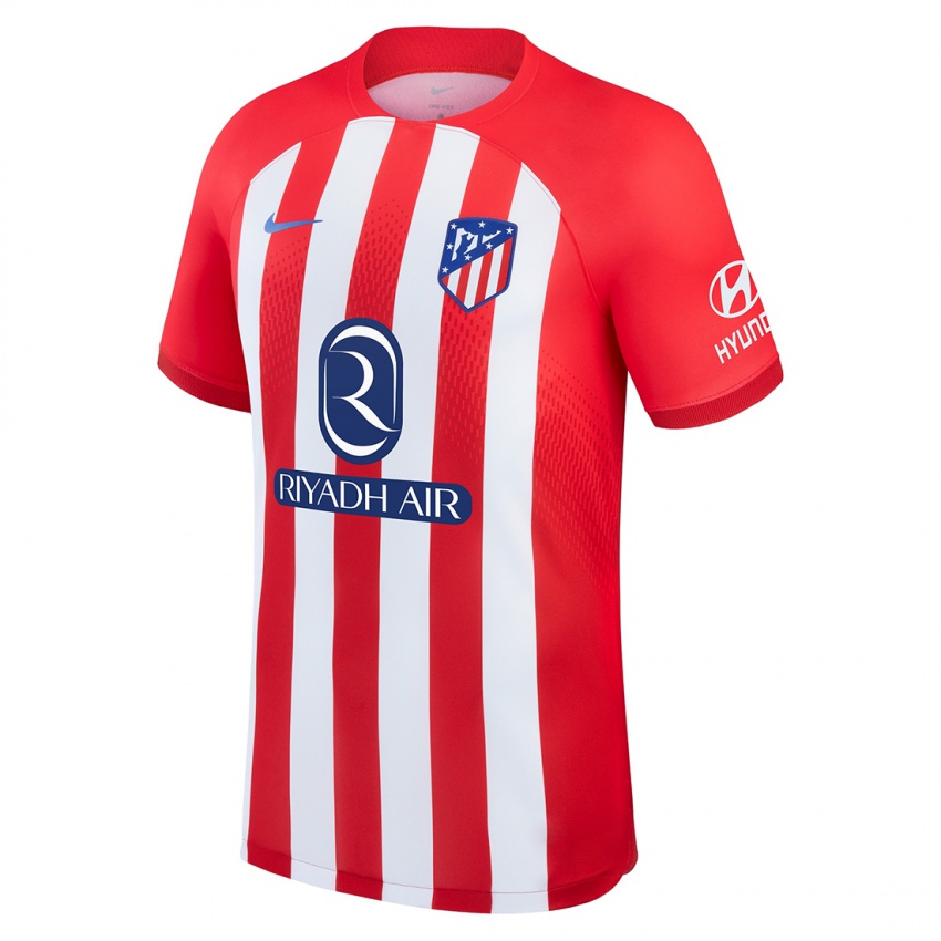 Hombre Camiseta Marcos Llorente #14 Rojo Blanco 1ª Equipación 2023/24 La Camisa