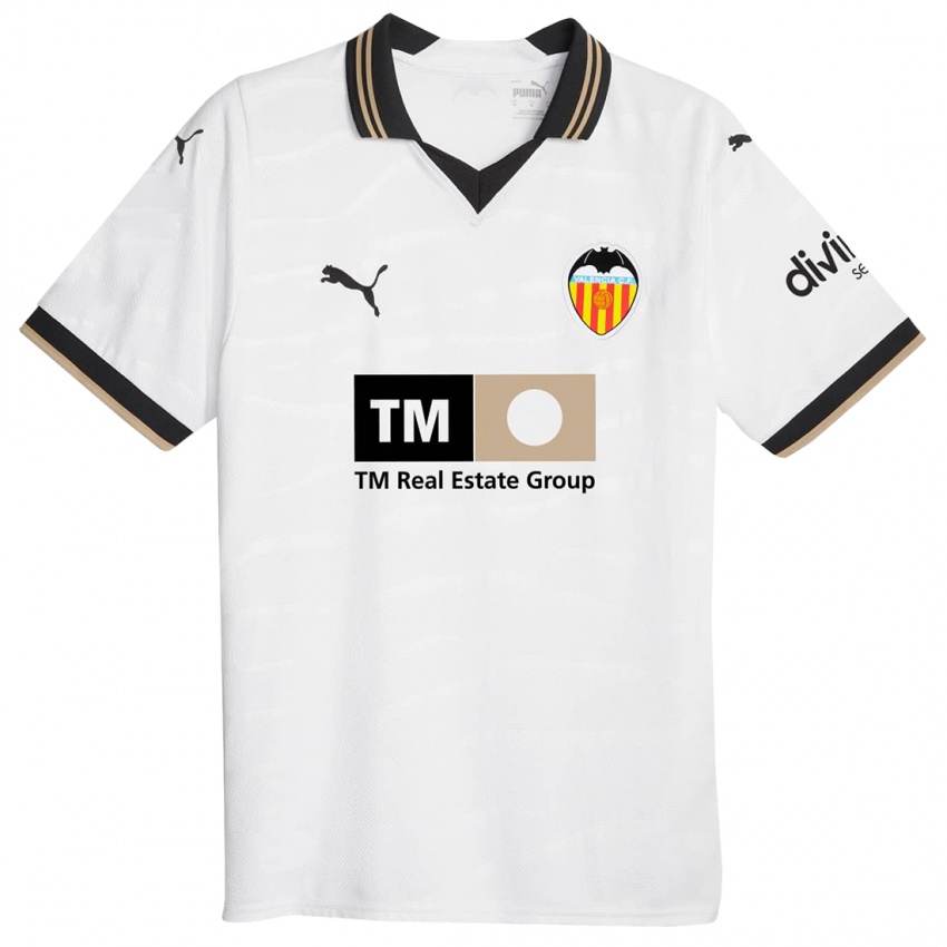Hombre Camiseta Diego Lopez #16 Blanco 1ª Equipación 2023/24 La Camisa
