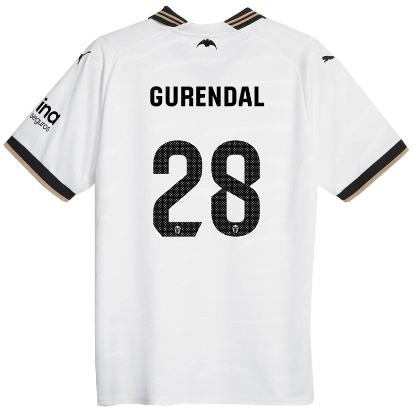 Hombre Camiseta Alexander Gurendal #28 Blanco 1ª Equipación 2023/24 La Camisa