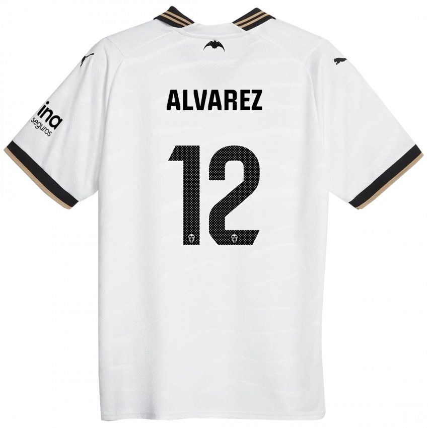 Hombre Camiseta Sofia Alvarez #12 Blanco 1ª Equipación 2023/24 La Camisa
