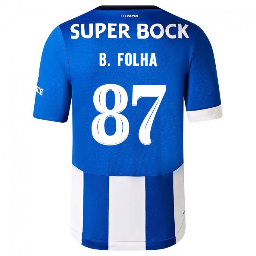 Hombre Camiseta Bernardo Folha #87 Azul Blanco 1ª Equipación 2023/24 La Camisa