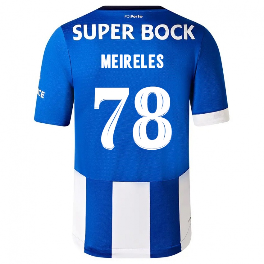 Hombre Camiseta Jorge Meireles #78 Azul Blanco 1ª Equipación 2023/24 La Camisa