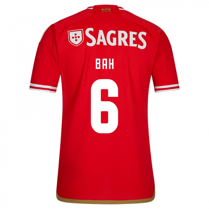 Hombre Camiseta Alexander Bah #6 Rojo 1ª Equipación 2023/24 La Camisa