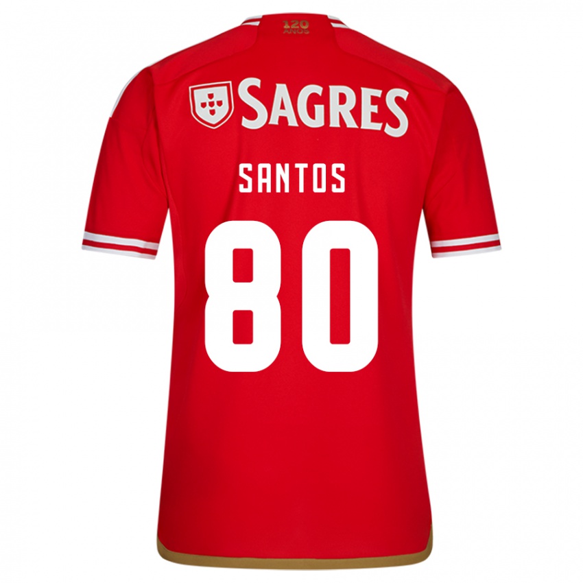 Hombre Camiseta Pedro Santos #80 Rojo 1ª Equipación 2023/24 La Camisa