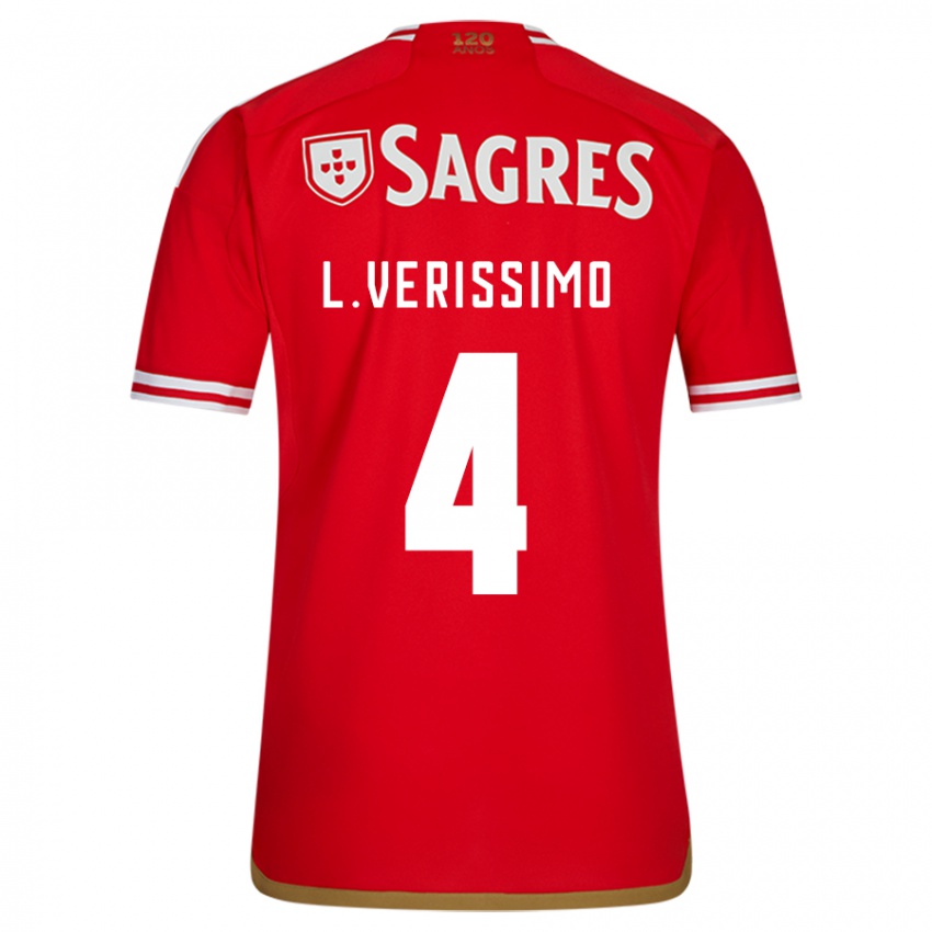 Hombre Camiseta Lucas Verissimo #4 Rojo 1ª Equipación 2023/24 La Camisa