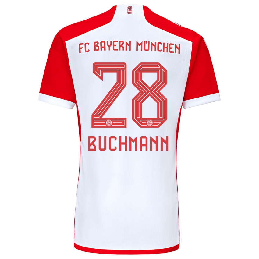 Hombre Camiseta Tarek Buchmann #28 Rojo Blanco 1ª Equipación 2023/24 La Camisa