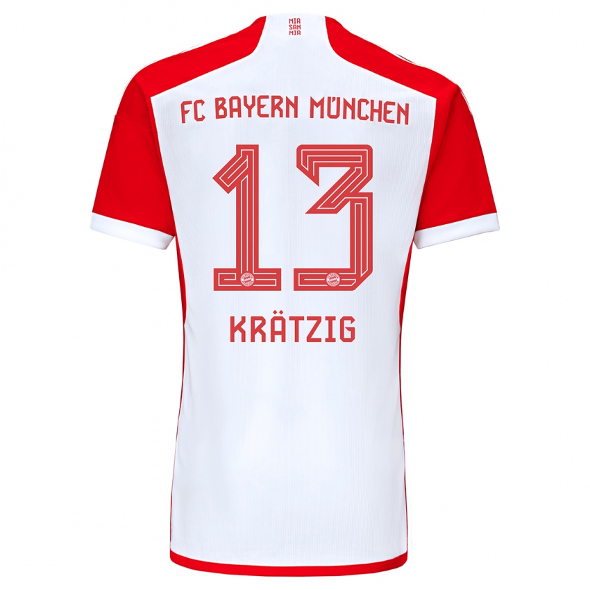 Hombre Camiseta Frans Krätzig #13 Rojo Blanco 1ª Equipación 2023/24 La Camisa