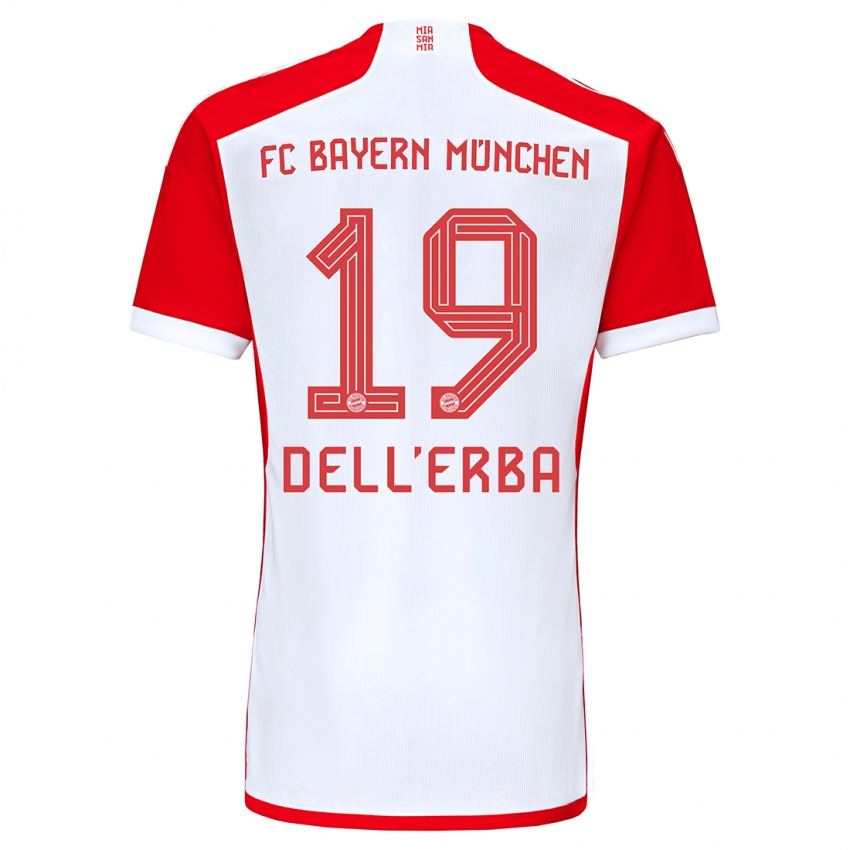Hombre Camiseta Davide Dell'erba #19 Rojo Blanco 1ª Equipación 2023/24 La Camisa