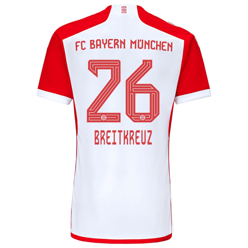 Hombre Camiseta Steve Breitkreuz #26 Rojo Blanco 1ª Equipación 2023/24 La Camisa