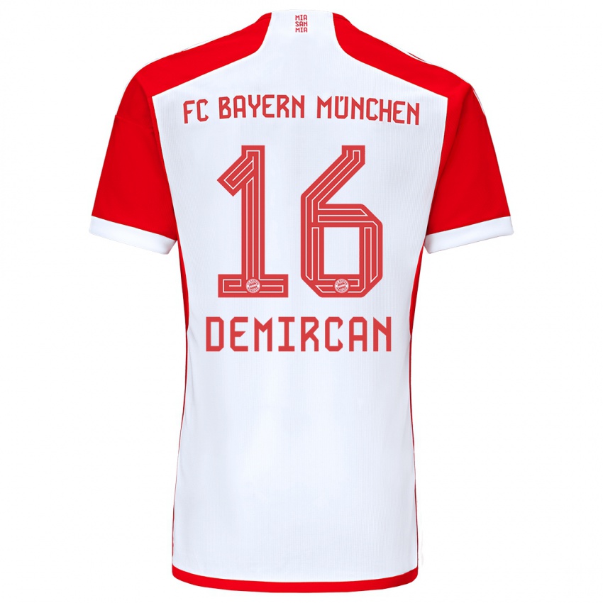 Hombre Camiseta Emirhan Demircan #16 Rojo Blanco 1ª Equipación 2023/24 La Camisa