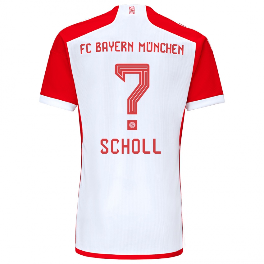 Hombre Camiseta Paul Scholl #0 Rojo Blanco 1ª Equipación 2023/24 La Camisa