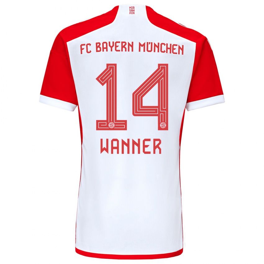 Hombre Camiseta Paul Wanner #14 Rojo Blanco 1ª Equipación 2023/24 La Camisa