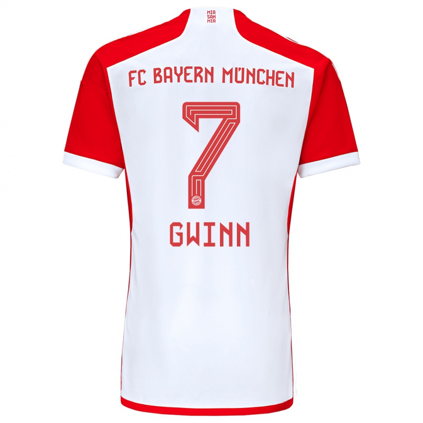 Hombre Camiseta Giulia Gwinn #7 Rojo Blanco 1ª Equipación 2023/24 La Camisa