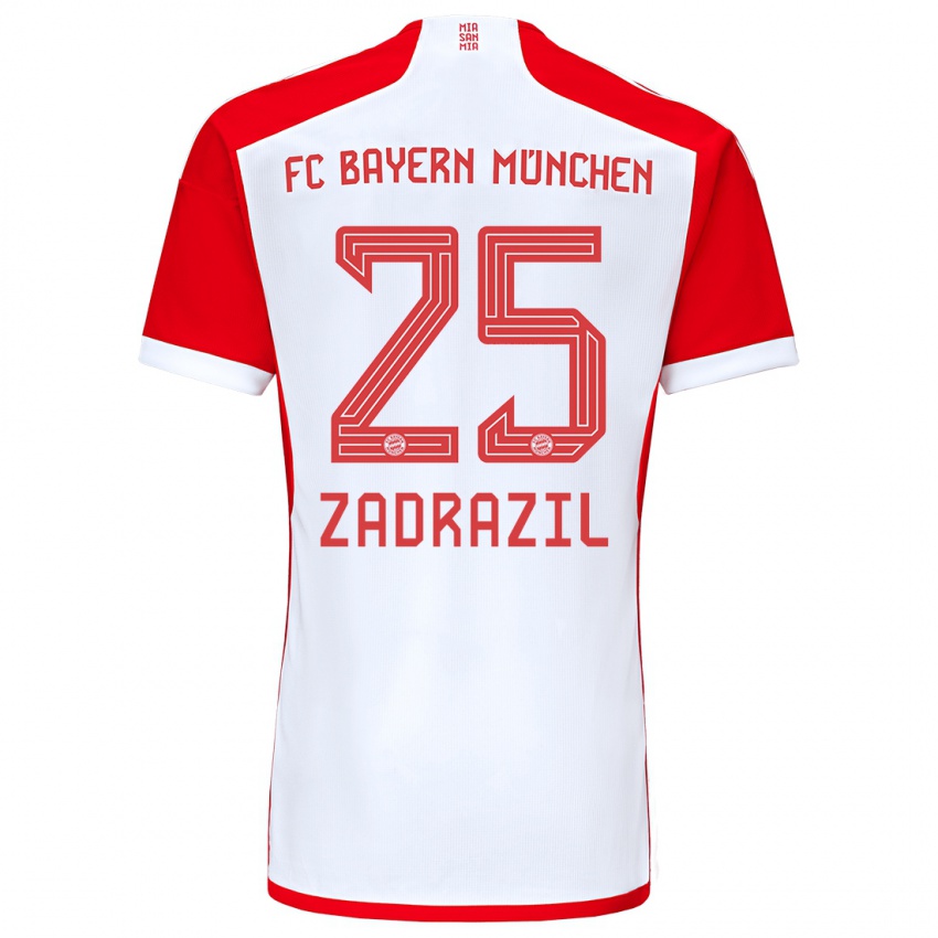 Hombre Camiseta Sarah Zadrazil #25 Rojo Blanco 1ª Equipación 2023/24 La Camisa