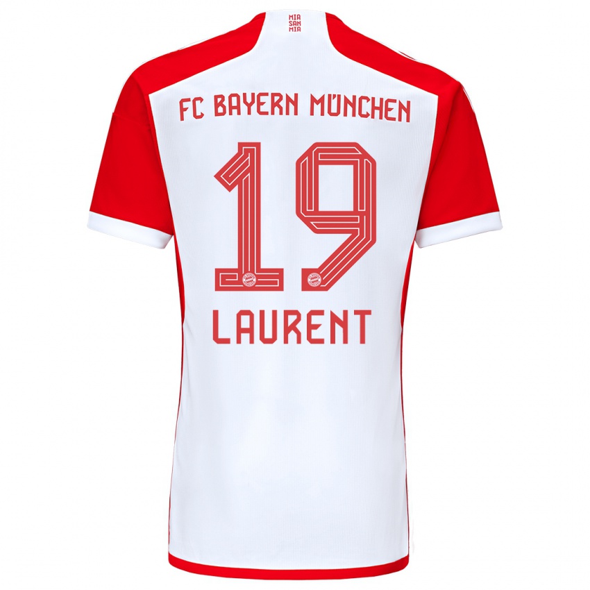 Hombre Camiseta Emelyne Laurent #19 Rojo Blanco 1ª Equipación 2023/24 La Camisa