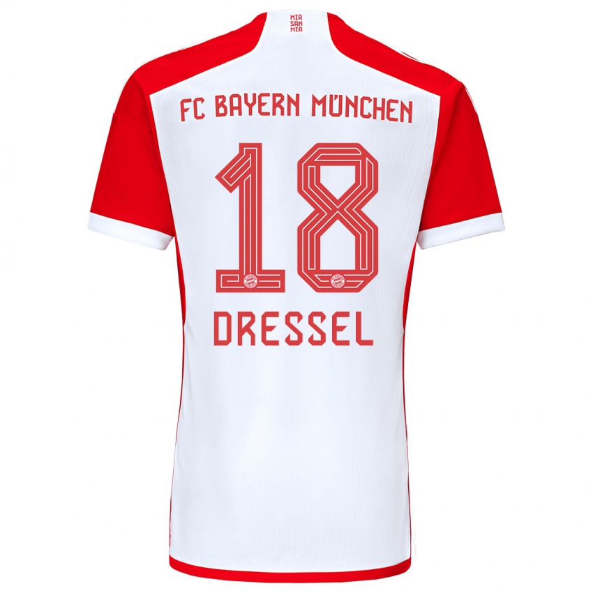 Hombre Camiseta Timon Dressel #18 Rojo Blanco 1ª Equipación 2023/24 La Camisa