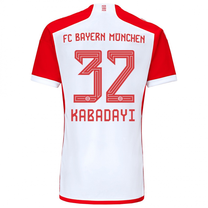 Hombre Camiseta Yusuf Kabadayi #32 Rojo Blanco 1ª Equipación 2023/24 La Camisa