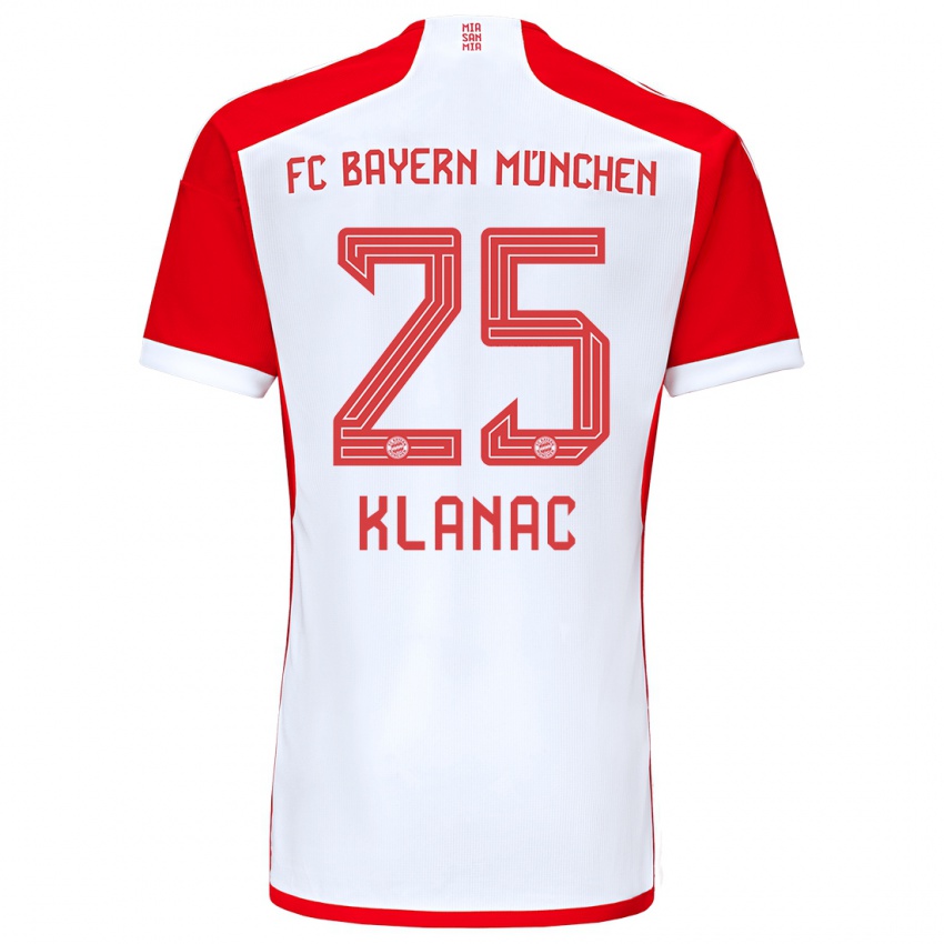 Hombre Camiseta Luka Klanac #25 Rojo Blanco 1ª Equipación 2023/24 La Camisa