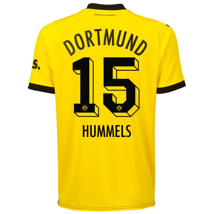 Hombre Camiseta Mats Hummels #15 Amarillo 1ª Equipación 2023/24 La Camisa