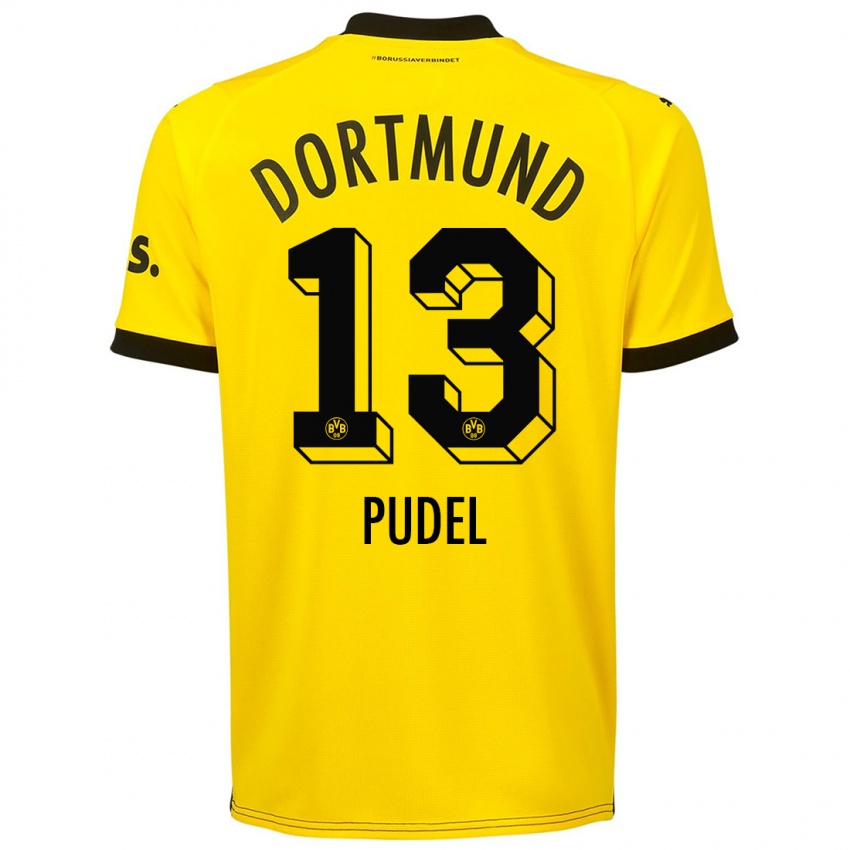 Hombre Camiseta Bjarne Pudel #13 Amarillo 1ª Equipación 2023/24 La Camisa