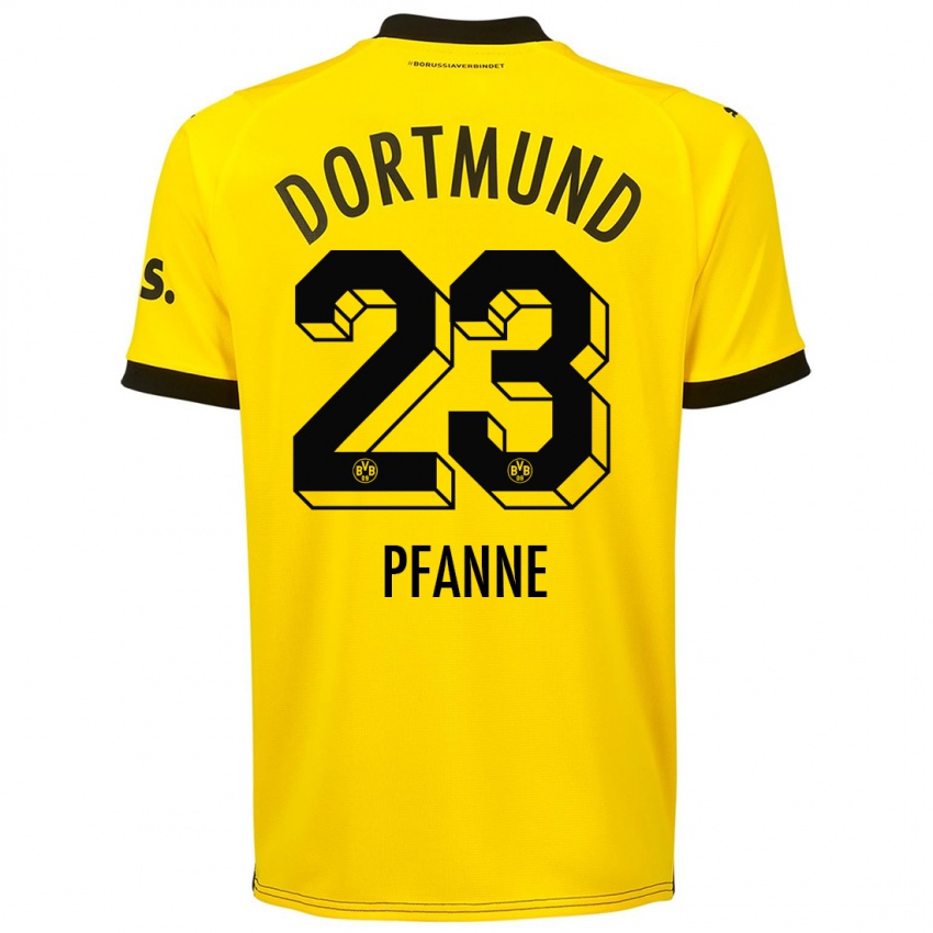 Hombre Camiseta Franz Pfanne #23 Amarillo 1ª Equipación 2023/24 La Camisa