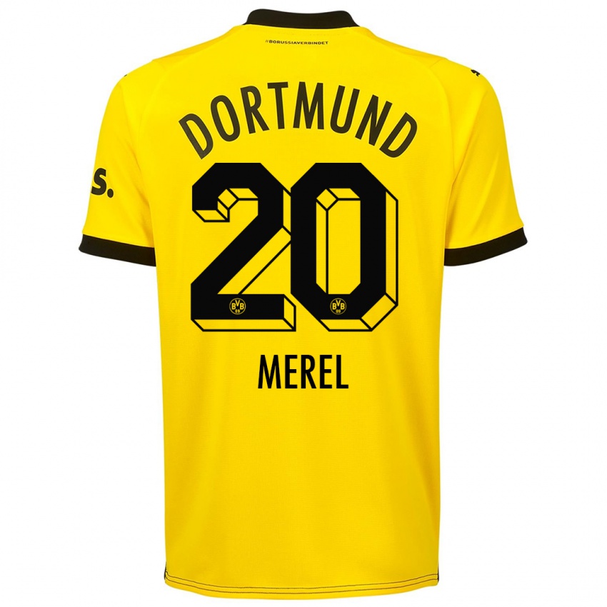 Hombre Camiseta Freriks Merel #20 Amarillo 1ª Equipación 2023/24 La Camisa