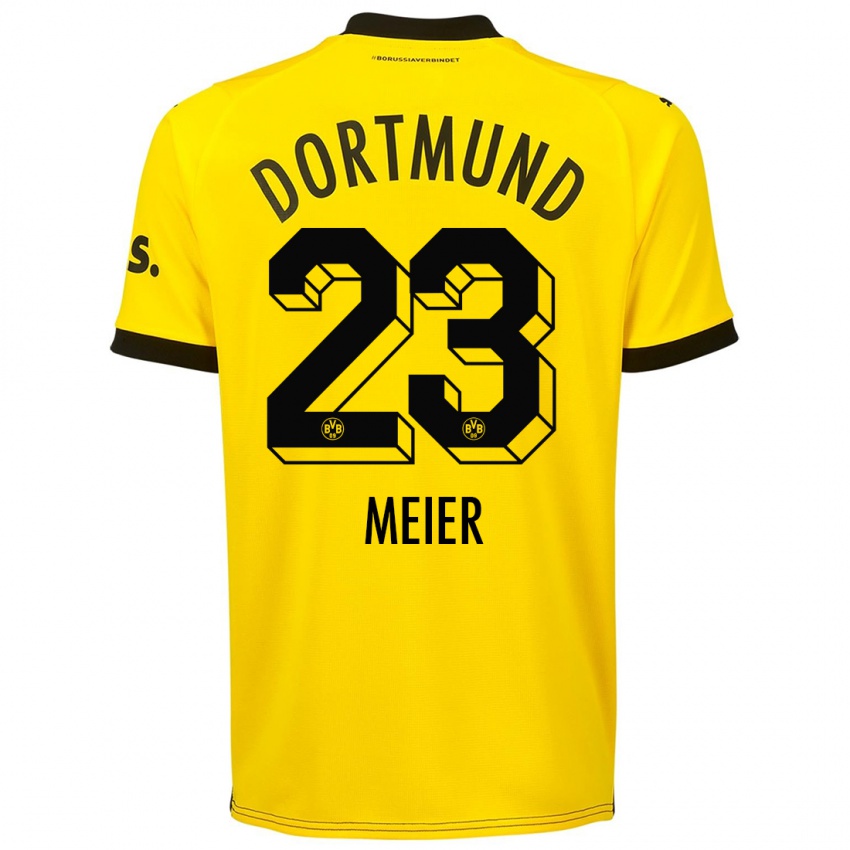 Hombre Camiseta Maximilian Meier #23 Amarillo 1ª Equipación 2023/24 La Camisa
