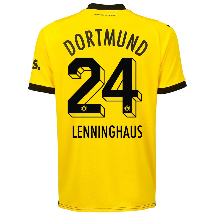 Hombre Camiseta Mika Lenninghaus #24 Amarillo 1ª Equipación 2023/24 La Camisa