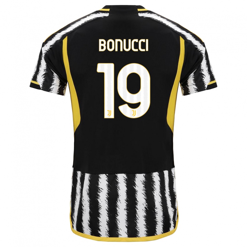 Hombre Camiseta Leonardo Bonucci #19 Blanco Negro 1ª Equipación 2023/24 La Camisa