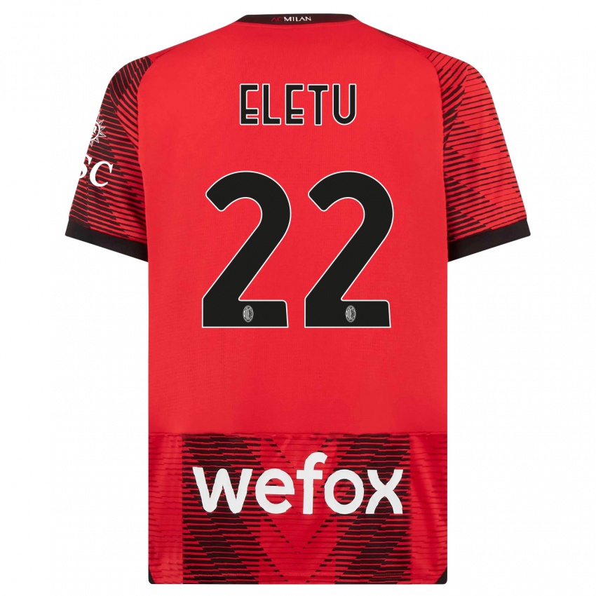 Hombre Camiseta Victor Eletu #22 Negro Rojo 1ª Equipación 2023/24 La Camisa
