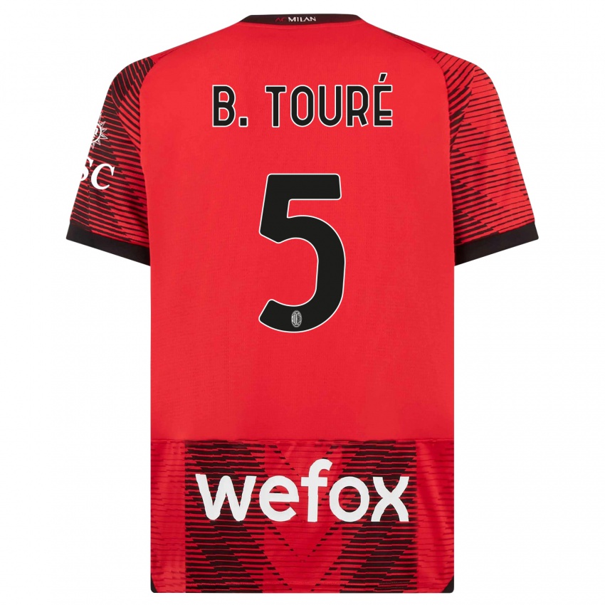 Hombre Camiseta Fode Ballo-Toure #5 Negro Rojo 1ª Equipación 2023/24 La Camisa