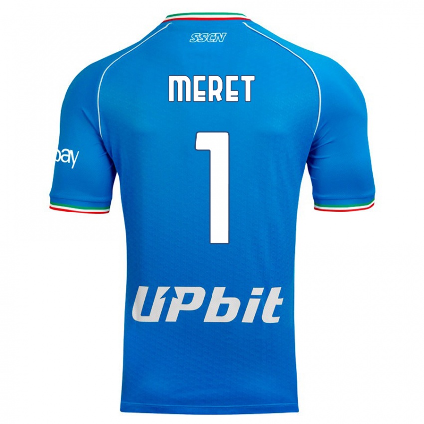 Hombre Camiseta Alex Meret #1 Cielo Azul 1ª Equipación 2023/24 La Camisa