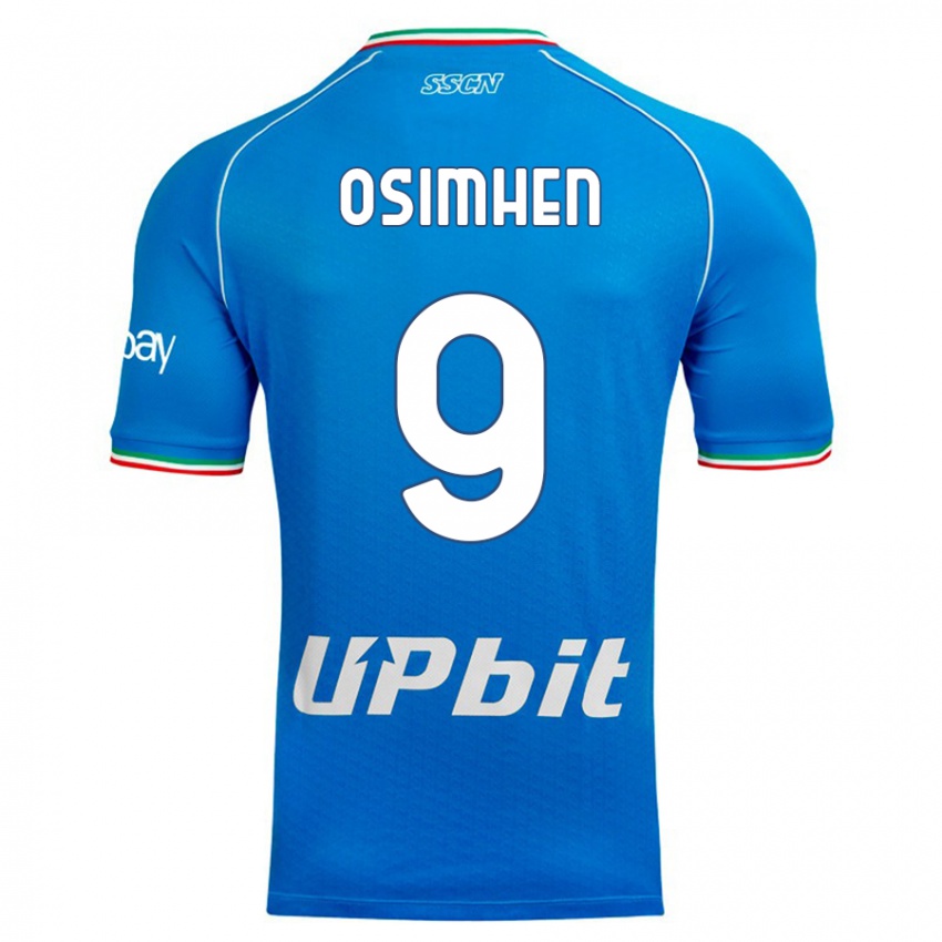 Hombre Camiseta Victor Osimhen #9 Cielo Azul 1ª Equipación 2023/24 La Camisa