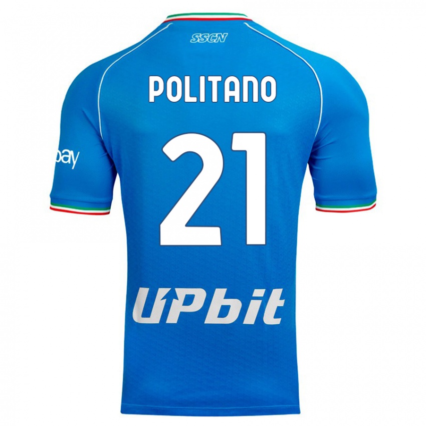 Hombre Camiseta Matteo Politano #21 Cielo Azul 1ª Equipación 2023/24 La Camisa