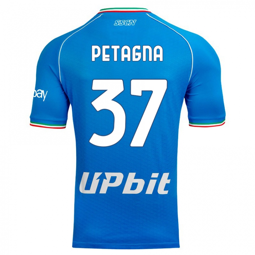 Hombre Camiseta Andrea Petagna #37 Cielo Azul 1ª Equipación 2023/24 La Camisa
