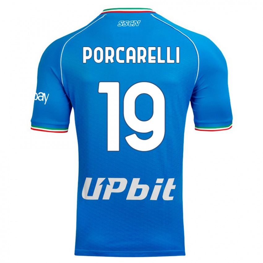 Hombre Camiseta Maddelena Porcarelli #19 Cielo Azul 1ª Equipación 2023/24 La Camisa