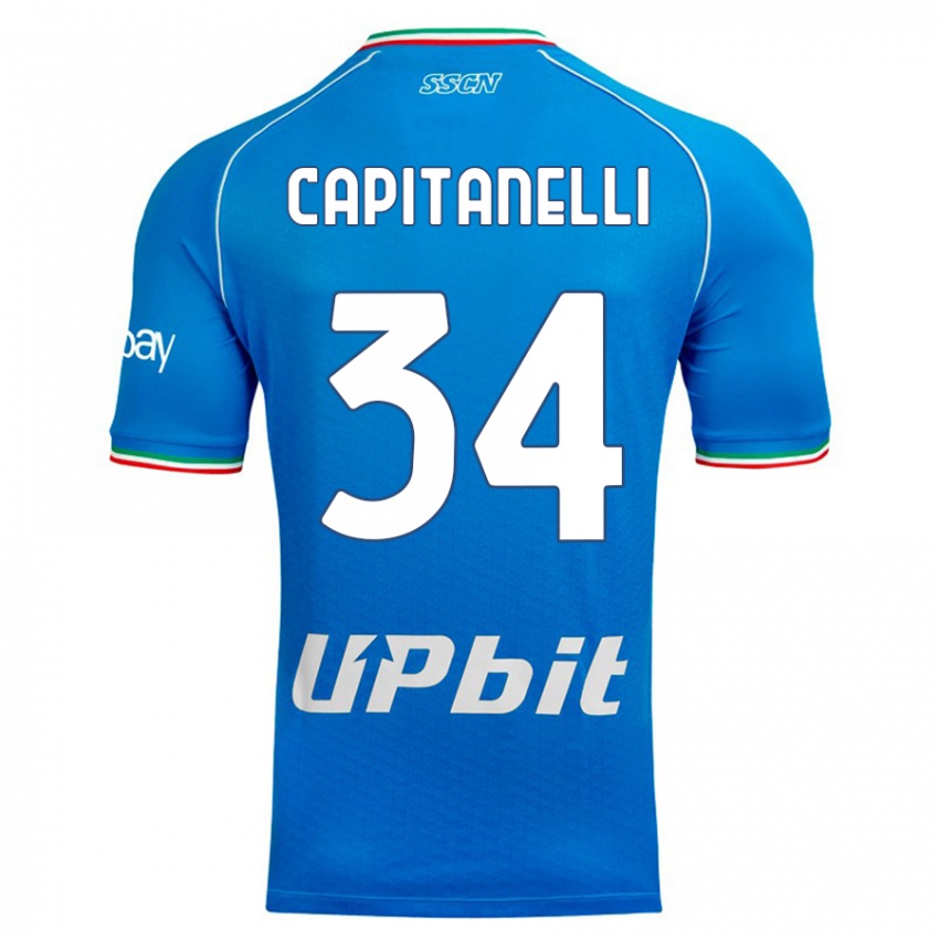 Hombre Camiseta Ilaria Capitanelli #34 Cielo Azul 1ª Equipación 2023/24 La Camisa