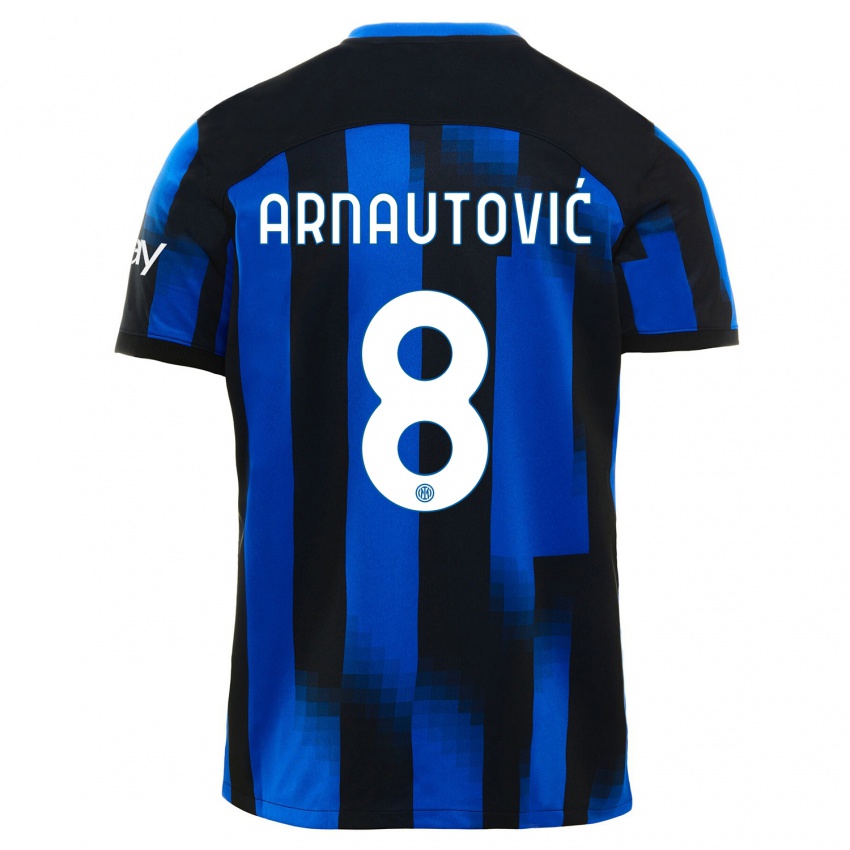 Hombre Camiseta Marko Arnautovic #8 Azul Negro 1ª Equipación 2023/24 La Camisa