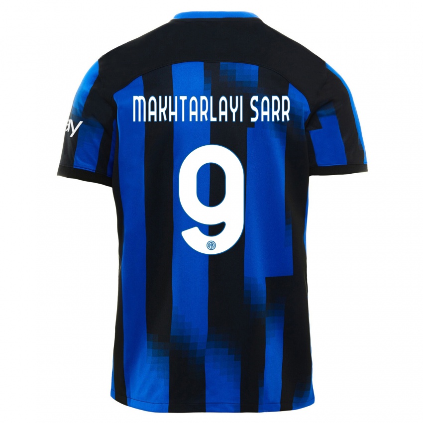Hombre Camiseta Amadou Makhtarlayi Sarr #9 Azul Negro 1ª Equipación 2023/24 La Camisa