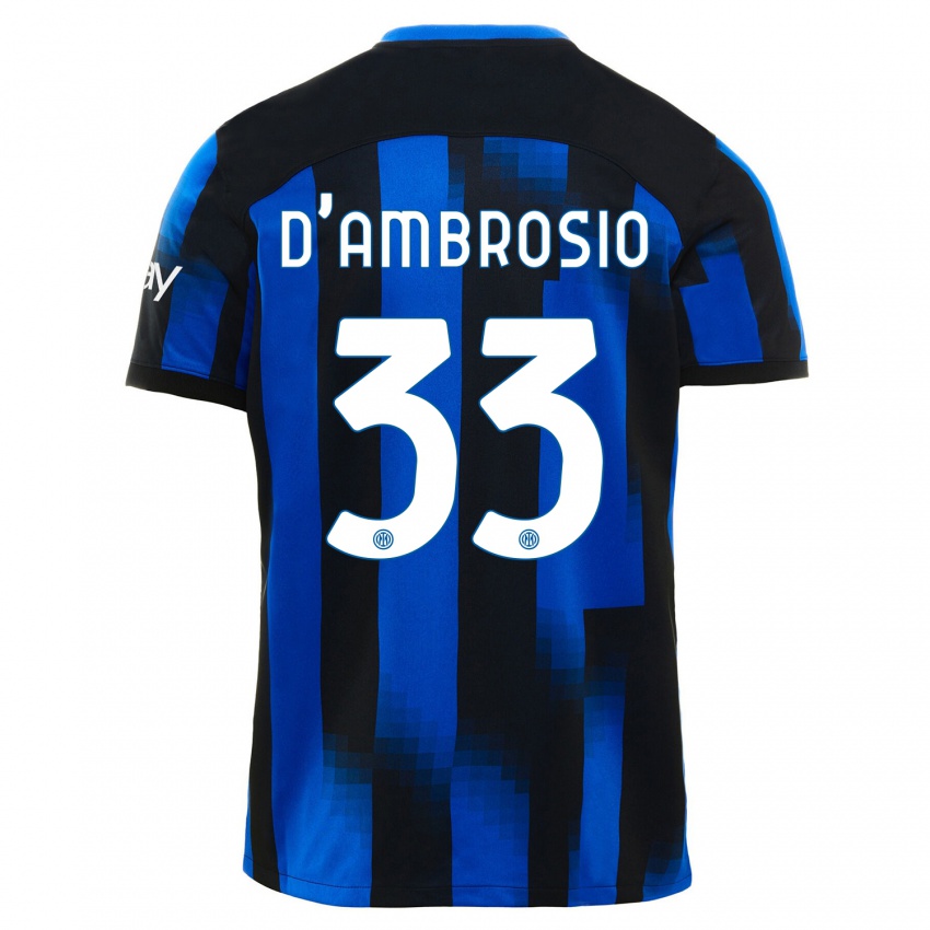 Hombre Camiseta Danilo D'ambrosio #33 Azul Negro 1ª Equipación 2023/24 La Camisa