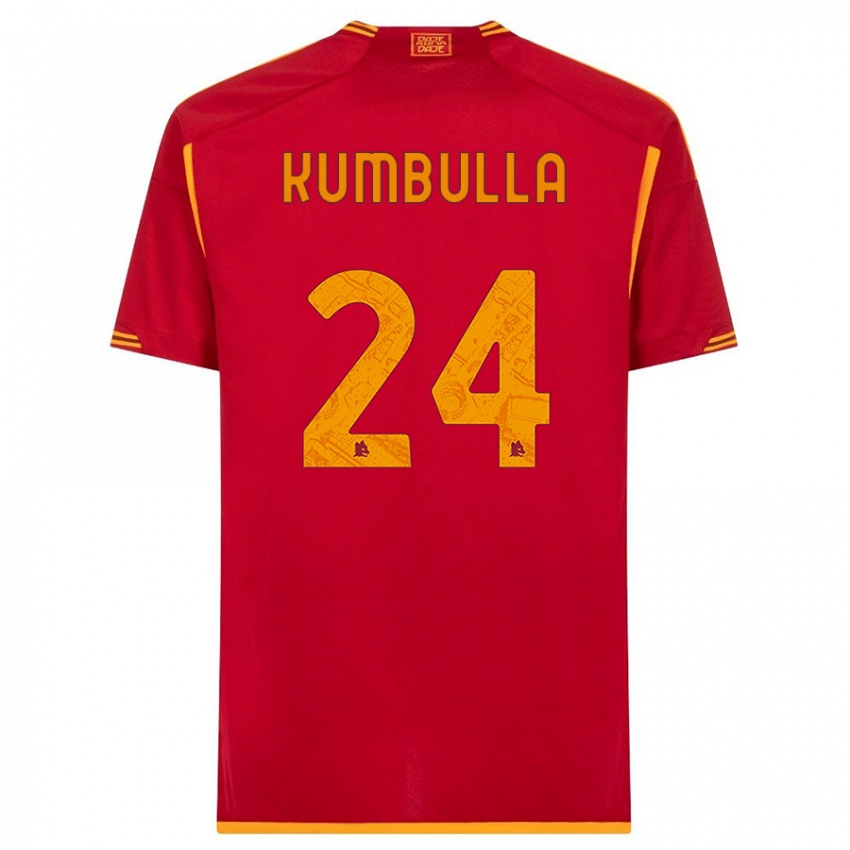 Hombre Camiseta Marash Kumbulla #24 Rojo 1ª Equipación 2023/24 La Camisa