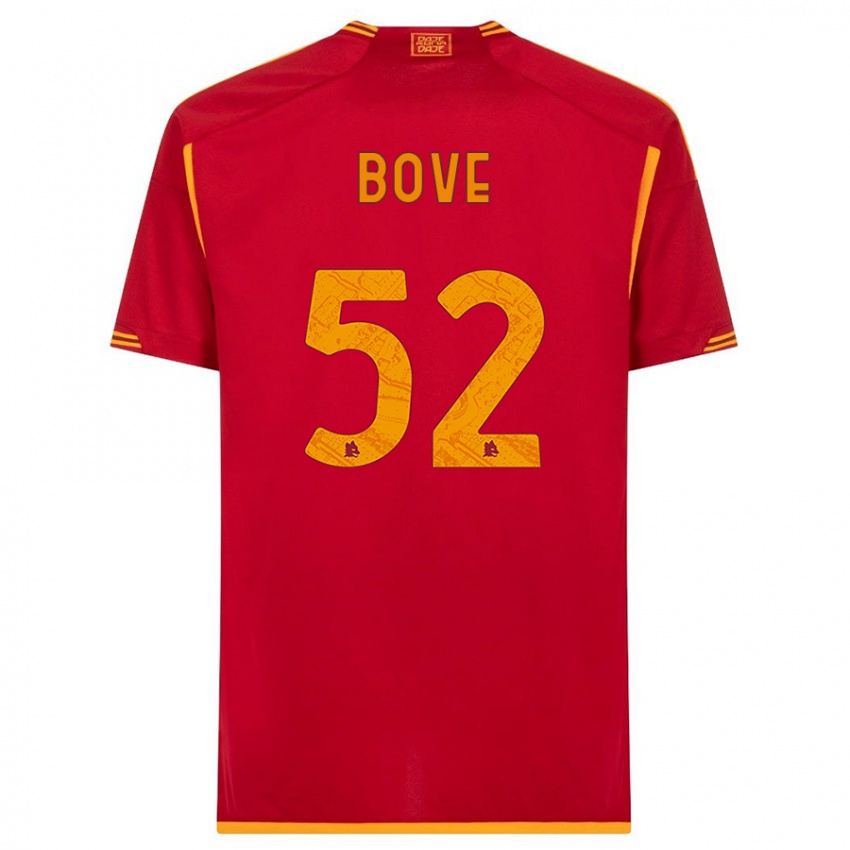 Hombre Camiseta Edoardo Bove #52 Rojo 1ª Equipación 2023/24 La Camisa