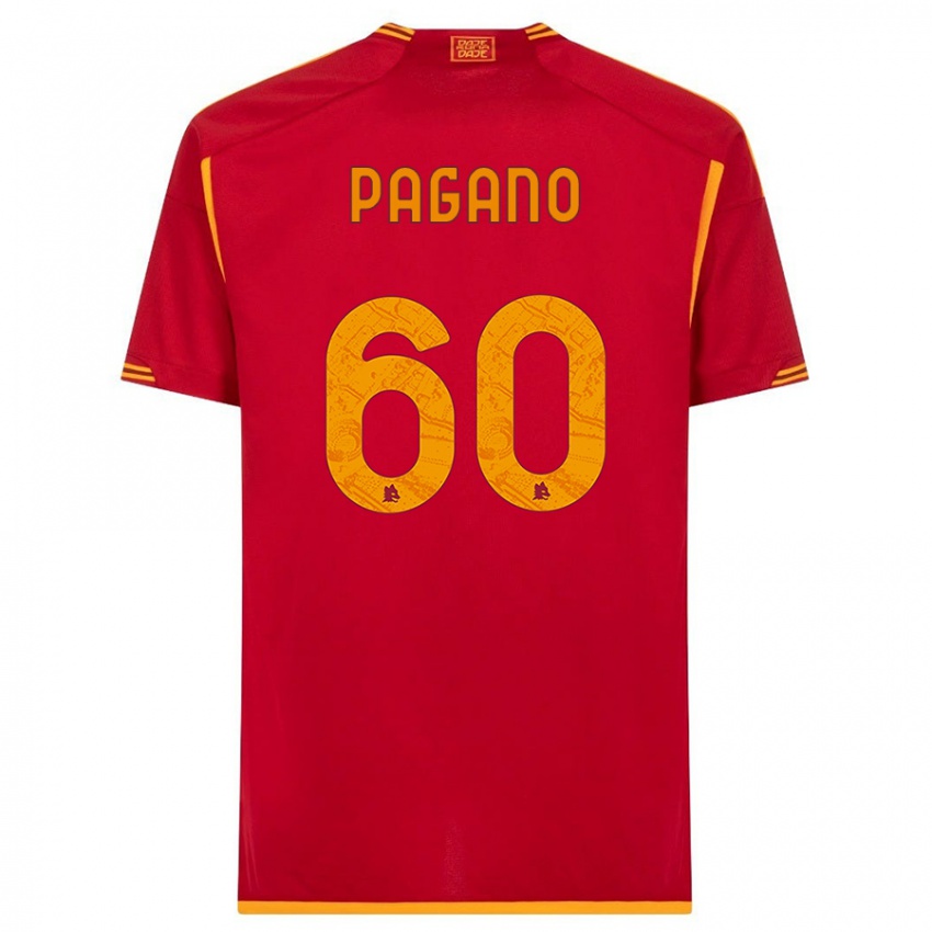 Hombre Camiseta Riccardo Pagano #60 Rojo 1ª Equipación 2023/24 La Camisa