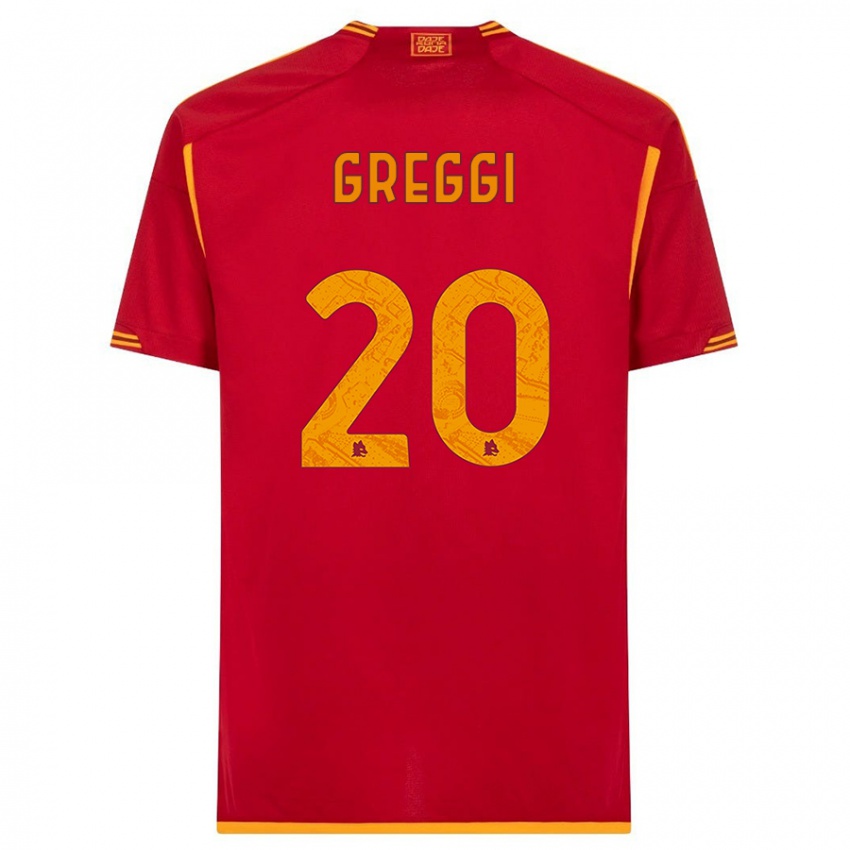 Hombre Camiseta Giada Greggi #20 Rojo 1ª Equipación 2023/24 La Camisa